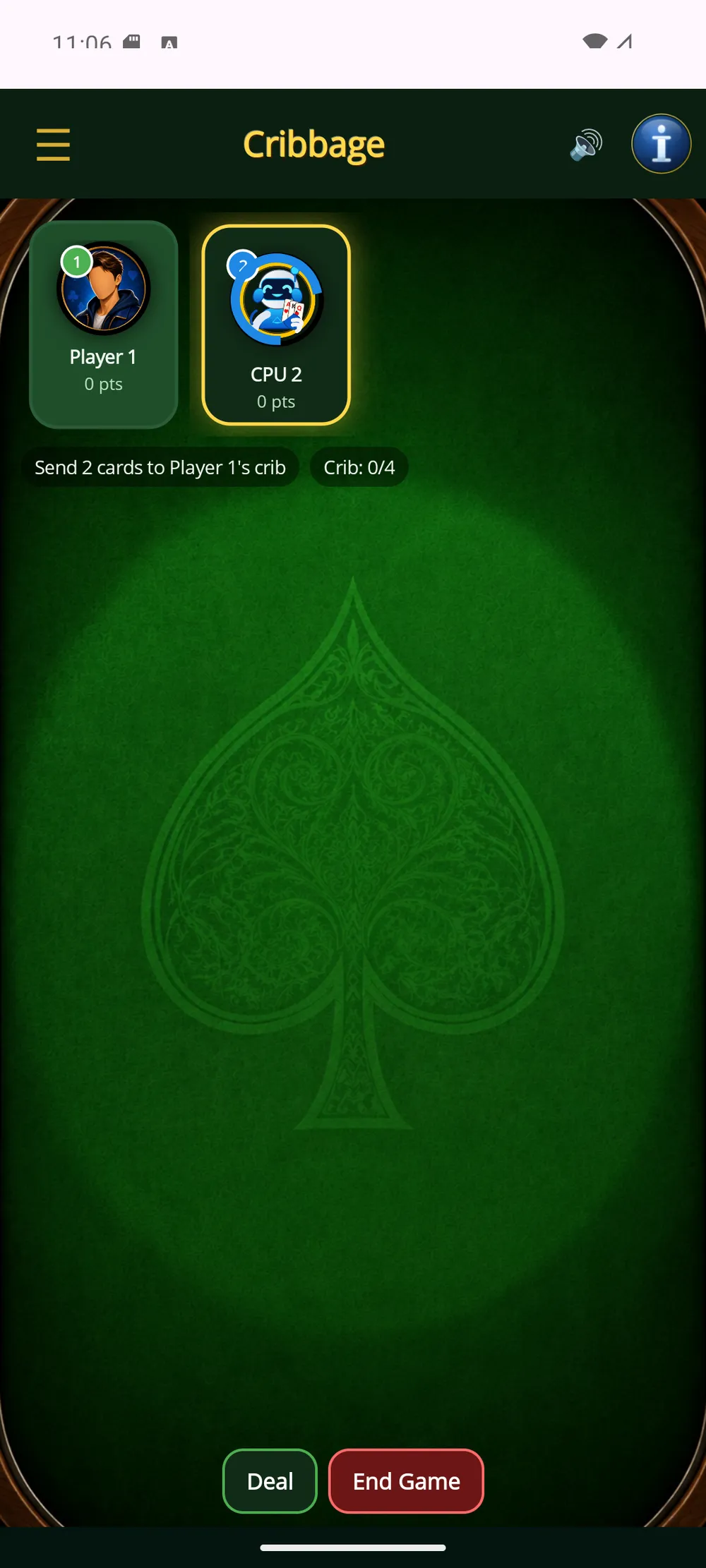 Cribbage — The board is set