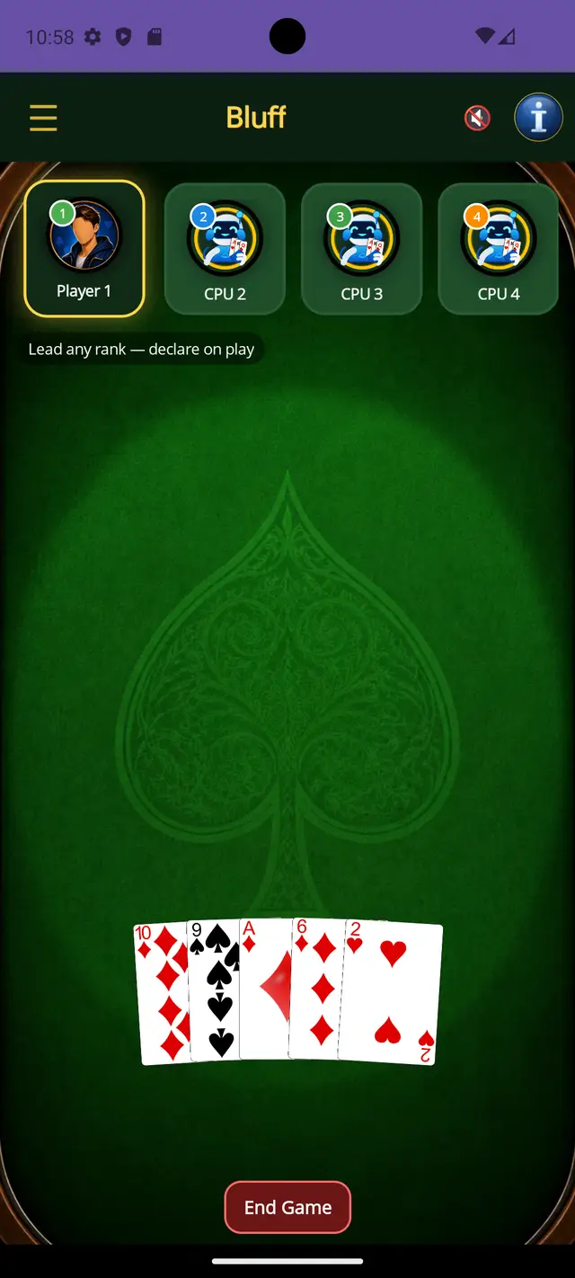 Bluff — All cards dealt