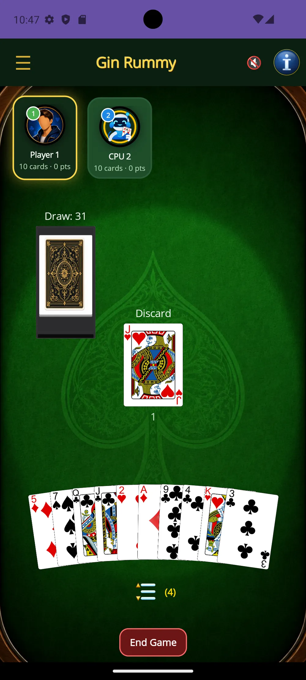 Gin Rummy — The deal
