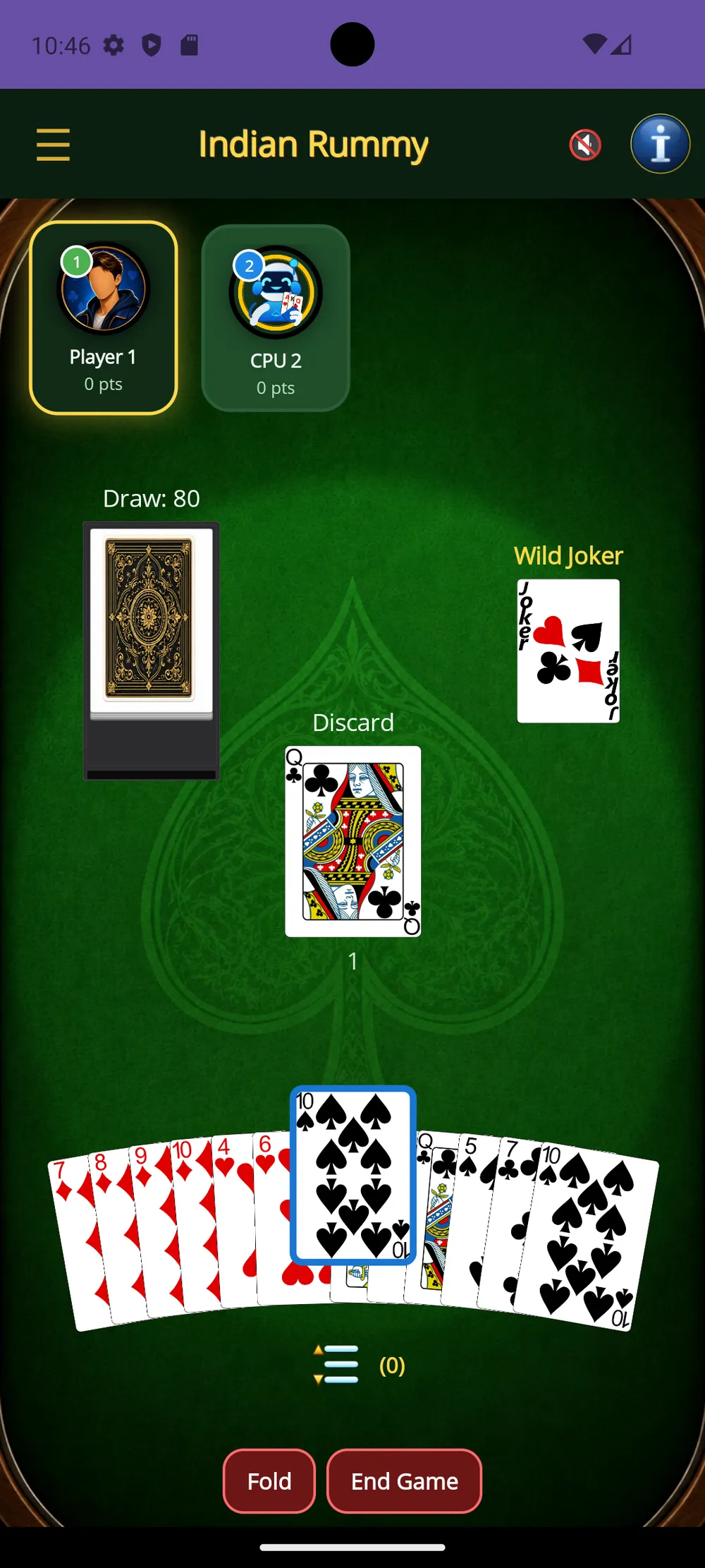 Indian Rummy — Draw and discard