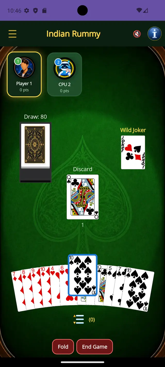Indian Rummy — Draw and discard