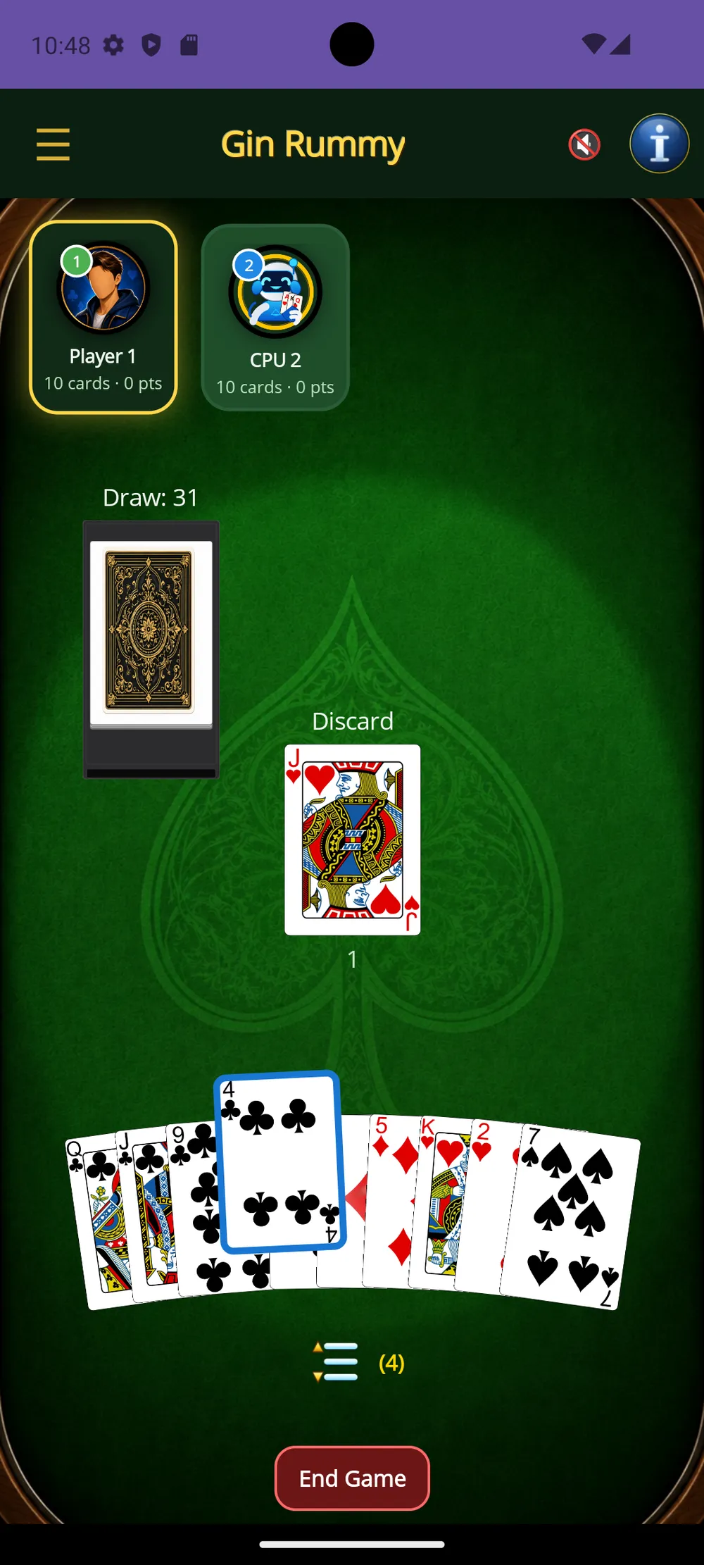 Gin Rummy — Draw and discard