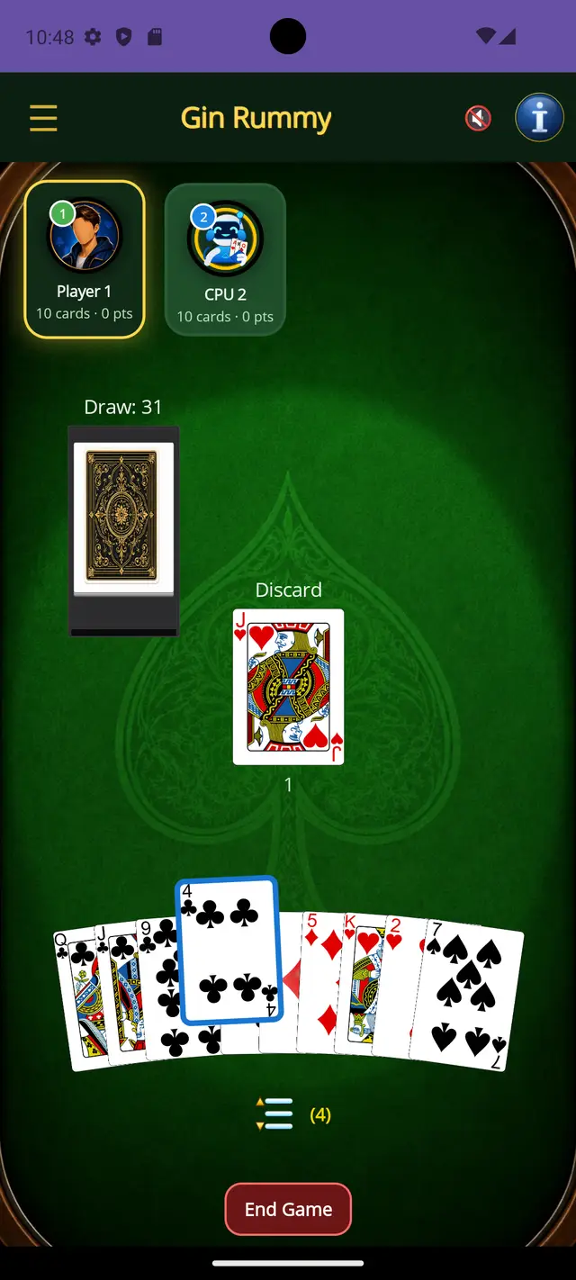 Gin Rummy — Draw and discard