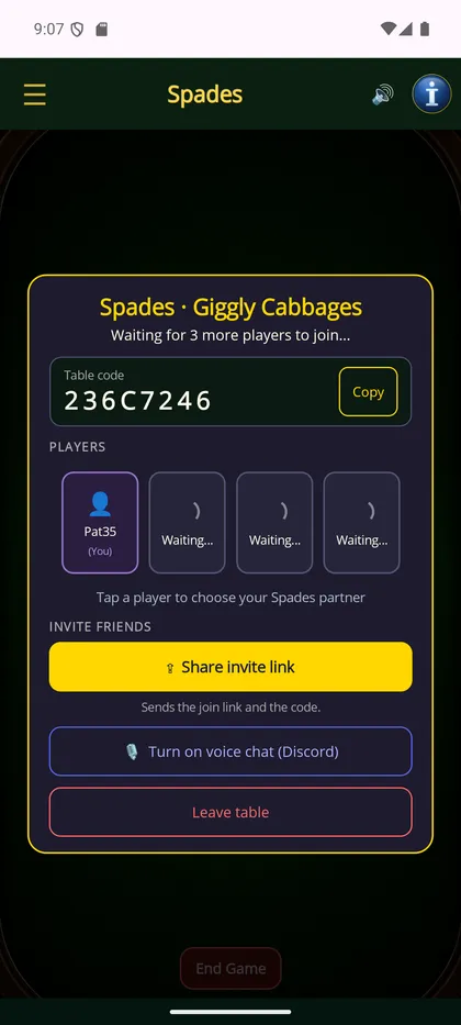 Share your table code