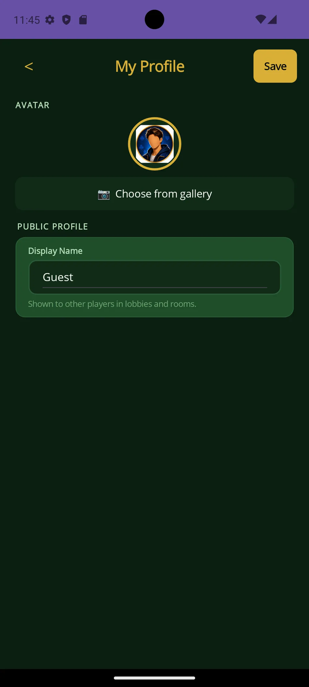 Card Games app — Tu perfil
